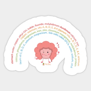 Adorable intestines kid/rainbow version Sticker